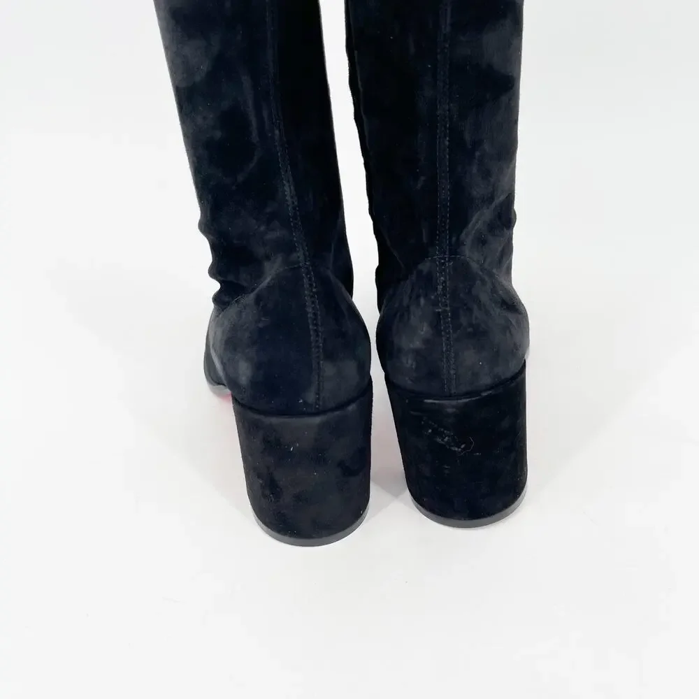 Christian Louboutin Stretchadoxa Black Over the Knee Block Heel Boots EU 36.5 - Picture 8 of 12
